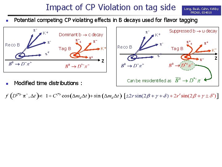 Impact of CP Violation on tag side n Potential competing CP violating effects in Impact of CP Violation on tag side n Potential competing CP violating effects in