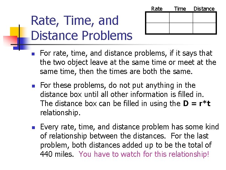 Classic Math Problems With Distance Rate And Time