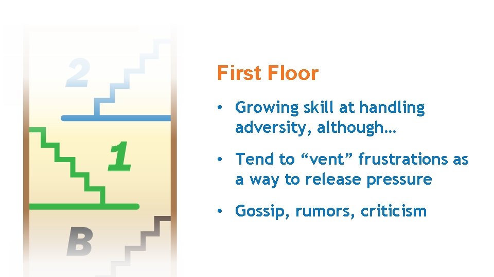 First Floor • Growing skill at handling adversity, although… • Tend to “vent” frustrations