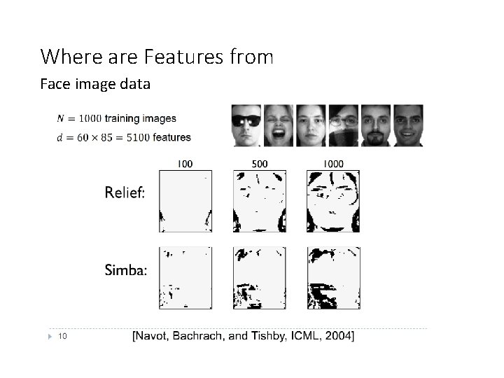 Where are Features from Face image data 