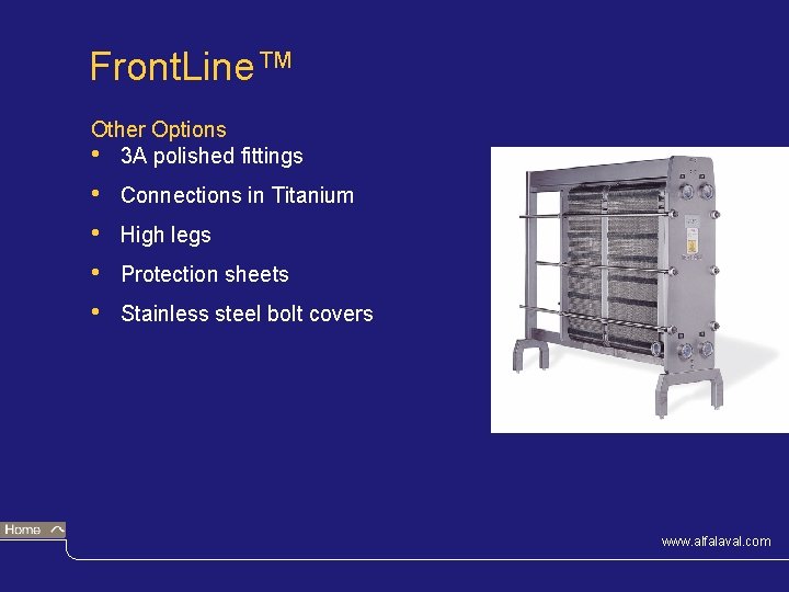 Front. Line™ Other Options • 3 A polished fittings • • Connections in Titanium