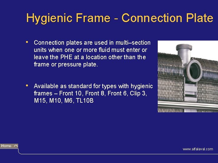 Hygienic Frame - Connection Plate C • Connection plates are used in multi–section units
