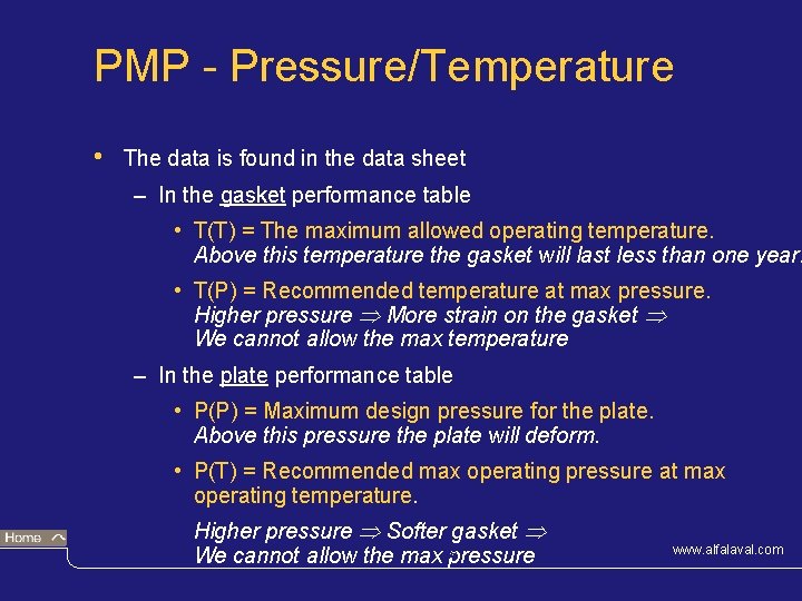 PMP - Pressure/Temperature • The data is found in the data sheet – In