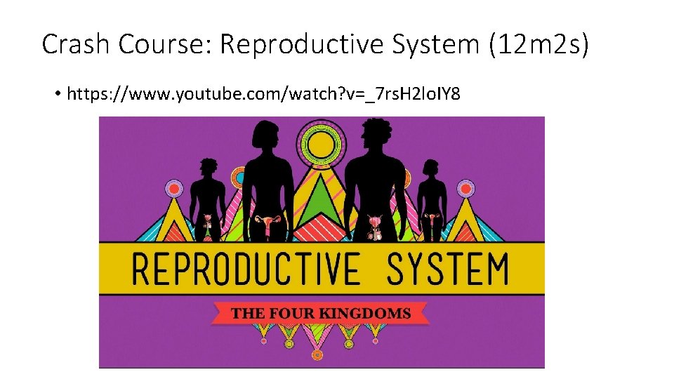 Crash Course: Reproductive System (12 m 2 s) • https: //www. youtube. com/watch? v=_7