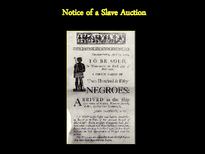 Notice of a Slave Auction 