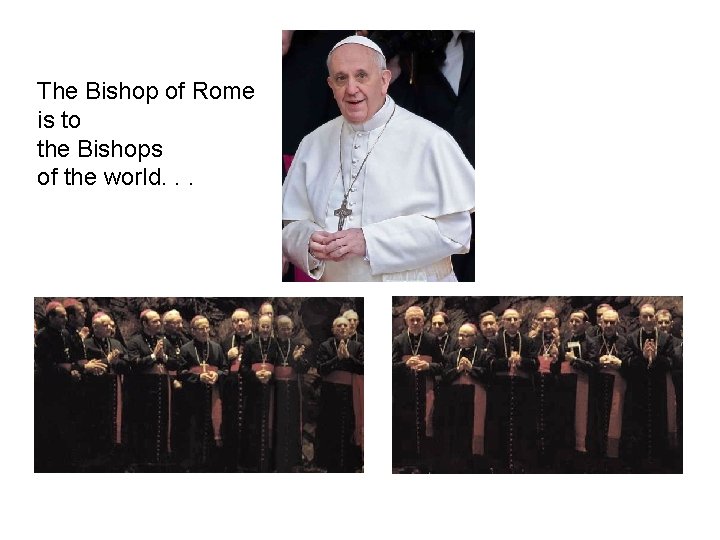 The Bishop of Rome is to the Bishops of the world. . . 