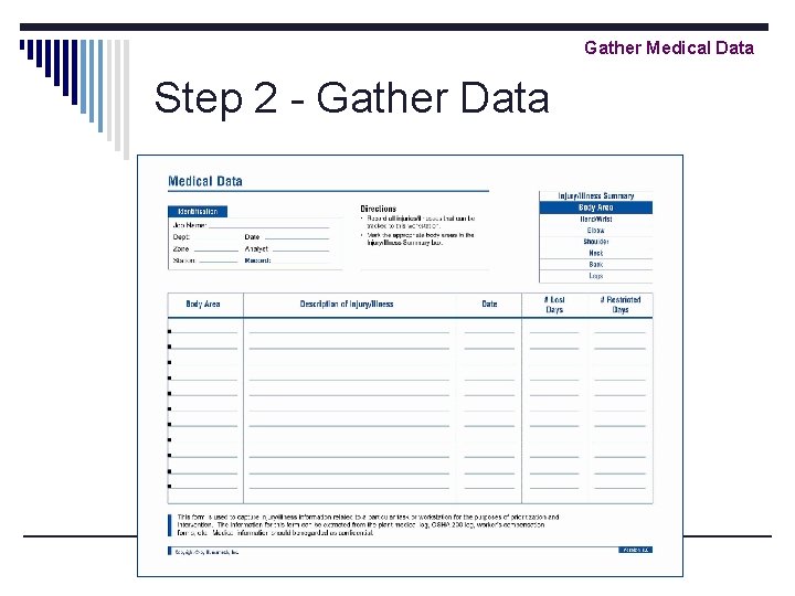 Gather Medical Data Step 2 - Gather Data 