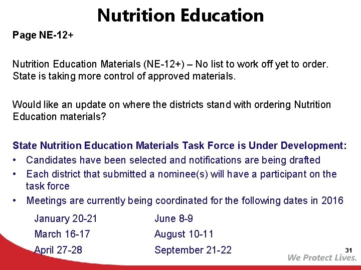 Nutrition Education Page NE-12+ Nutrition Education Materials (NE-12+) – No list to work off