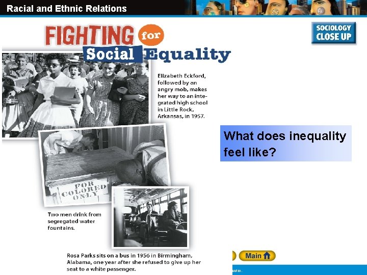 Racial and Ethnic Relations What does inequality feel like? Original Content Copyright © Holt