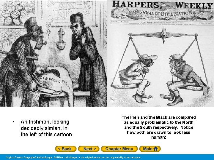 Racial and Ethnic Relations • An Irishman, looking decidedly simian, in the left of
