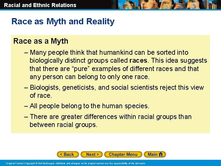 Racial and Ethnic Relations Race as Myth and Reality Race as a Myth –