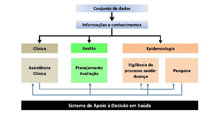 Conjunto de dados Informações e conhecimentos Clínica Gestão Assistência Clínica Planejamento Avaliação Epidemiologia Vigilância