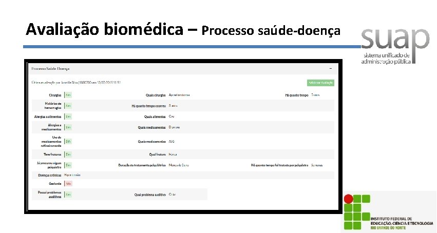 Avaliação biomédica – Processo saúde-doença 