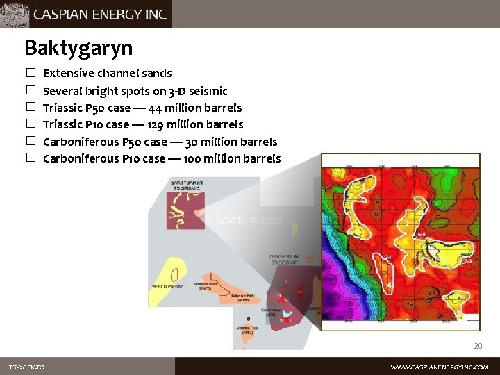 Baktygaryn � � � Extensive channel sands Several bright spots on 3 -D seismic