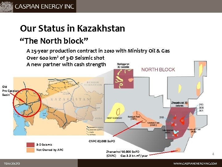 Our Status in Kazakhstan “The North block” A 25 -year production contract in 2010