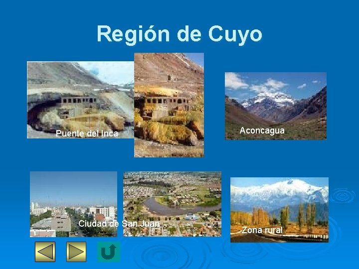 Región de Cuyo Puente del Inca Ciudad de San Juan Aconcagua Zona rural 