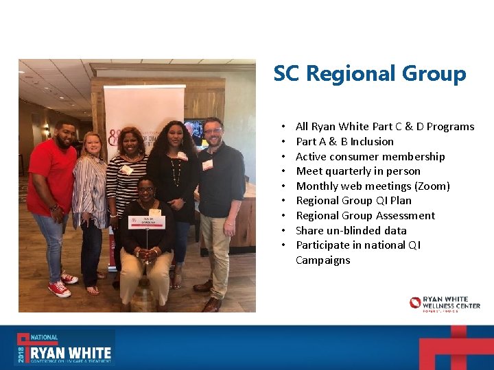 SC Regional Group • • • All Ryan White Part C & D Programs SC Regional Group • • • All Ryan White Part C & D Programs
