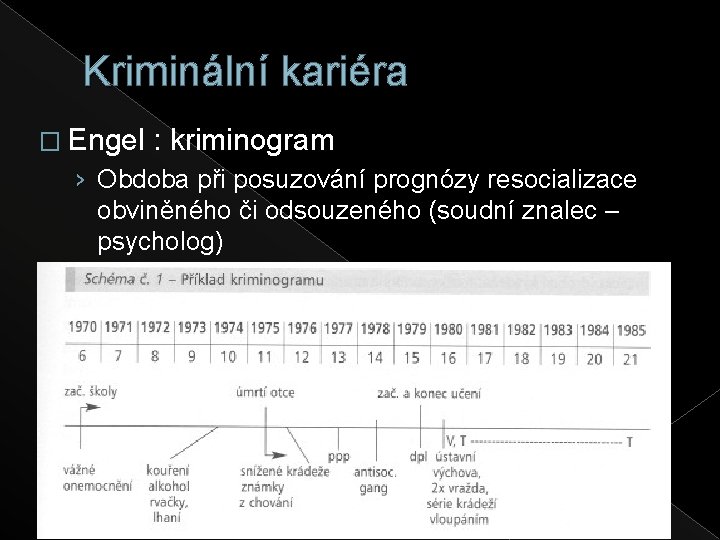 Kriminální kariéra � Engel : kriminogram › Obdoba při posuzování prognózy resocializace obviněného či