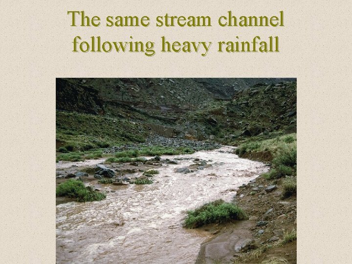 The same stream channel following heavy rainfall 