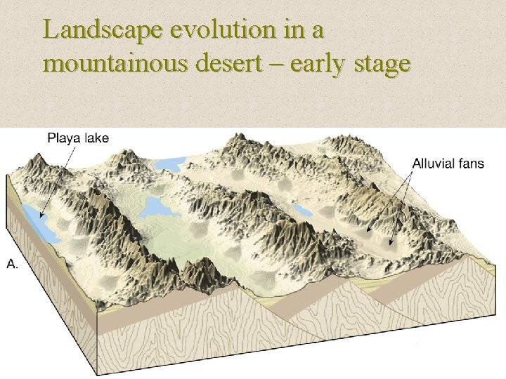 Landscape evolution in a mountainous desert – early stage 