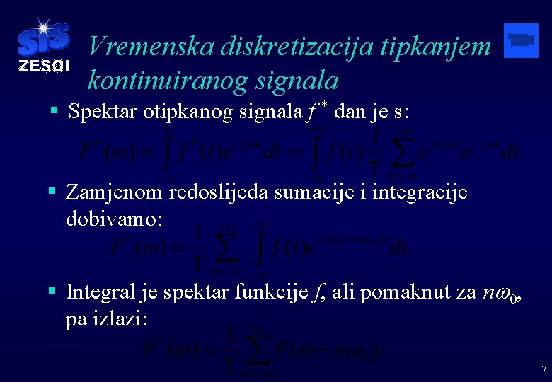 Vremenska diskretizacija tipkanjem kontinuiranog signala § Spektar otipkanog signala f * dan je s: