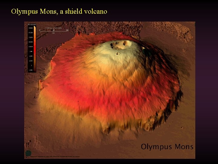 Olympus Mons, a shield volcano 
