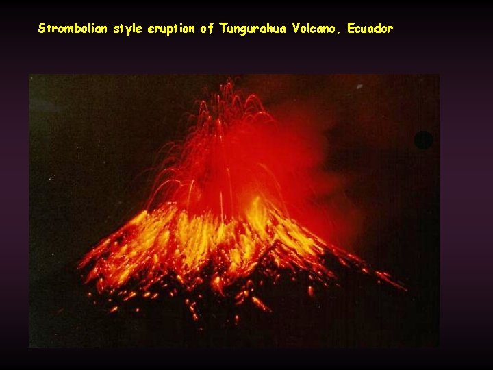 Strombolian style eruption of Tungurahua Volcano, Ecuador 