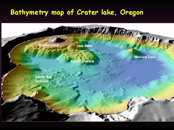 Bathymetry map of Crater lake, Oregon 