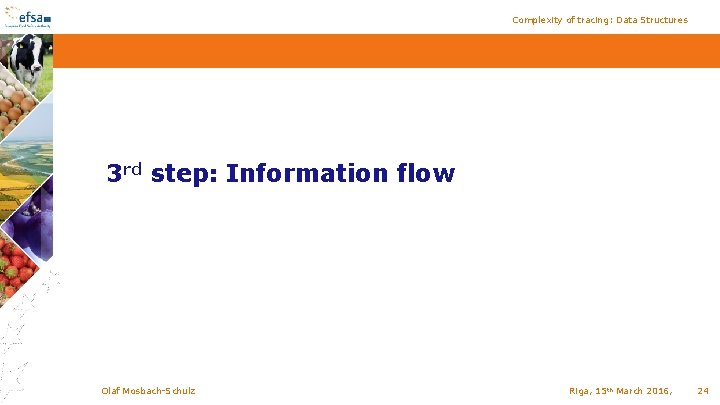 Complexity of tracing: Data Structures 3 rd step: Information flow Olaf Mosbach-Schulz Riga, 15