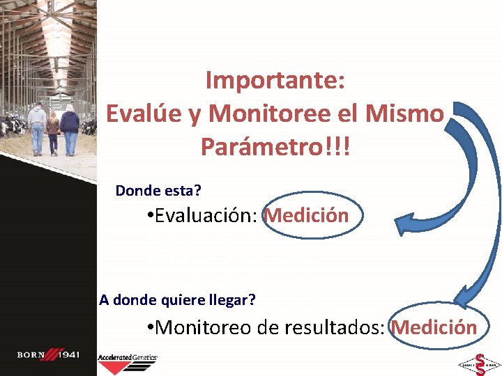 Importante: Evalúe y Monitoree el Mismo Parámetro!!! Donde esta? • Evaluación: Medición Diagnostico de