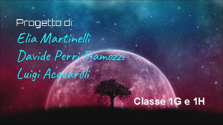 Progetto di: Elia Martinelli Davide Perri Fiamozzi Luigi Acquaroli Classe 1 G e 1