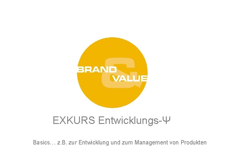 EXKURS Entwicklungs-Ψ Basics… z. B. zur Entwicklung und zum Management von Produkten 