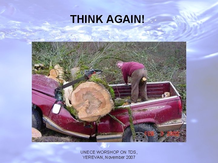 THINK AGAIN! UNECE WORSHOP ON TDS, YEREVAN, November 2007 