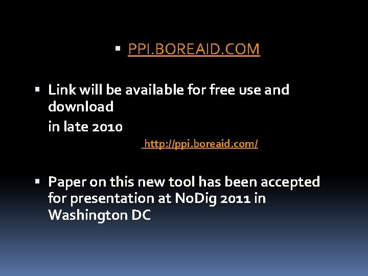  PPI. BOREAID. COM Link will be available for free use and download in
