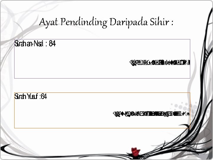 Ayat Pendinding Daripada Sihir : 