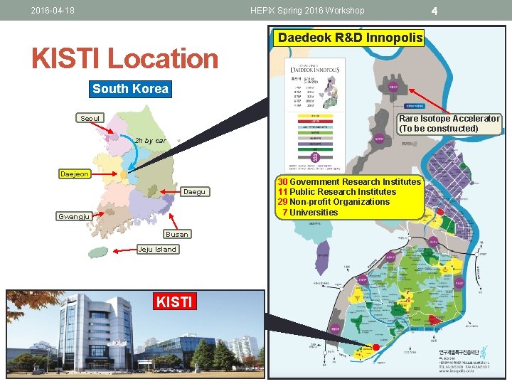2016 -04 -18 HEPi. X Spring 2016 Workshop KISTI Location 4 Daedeok R&D Innopolis 2016 -04 -18 HEPi. X Spring 2016 Workshop KISTI Location 4 Daedeok R&D Innopolis