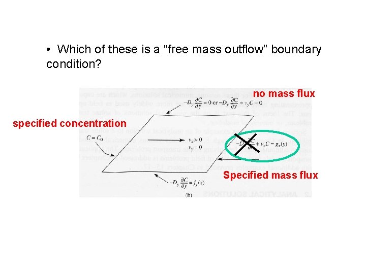  • Which of these is a “free mass outflow” boundary condition? no mass
