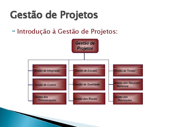 Gestão de Projetos Introdução à Gestão de Projetos: 