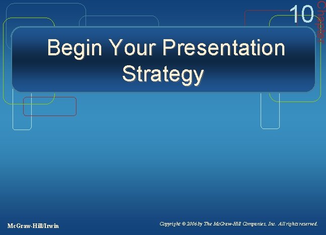 Begin Your Presentation Strategy Mc. Graw-Hill/Irwin Chapter 10 Copyright © 2006 by The Mc.
