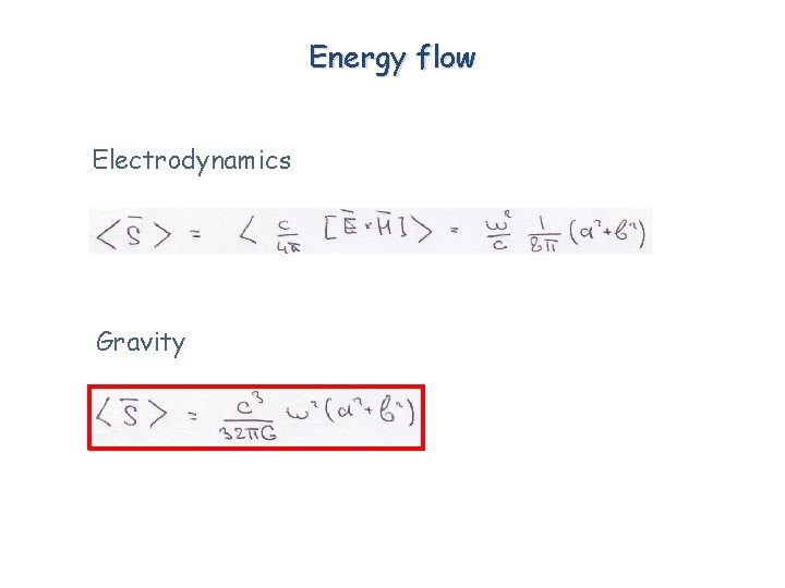Energy flow Electrodynamics Gravity 