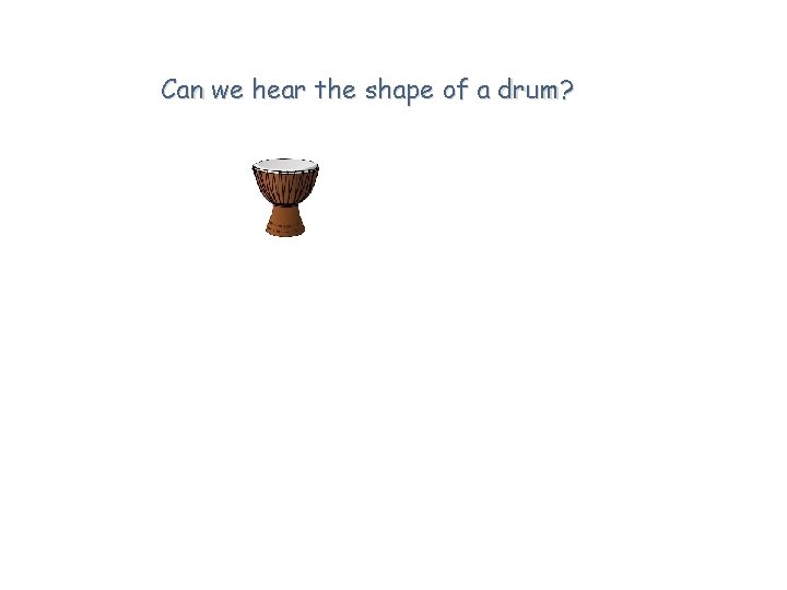 Can we hear the shape of a drum? 