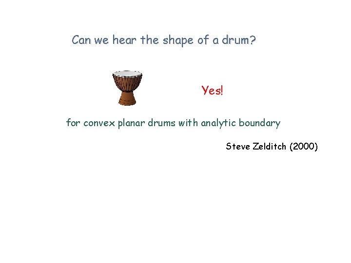 Can we hear the shape of a drum? Yes! for convex planar drums with