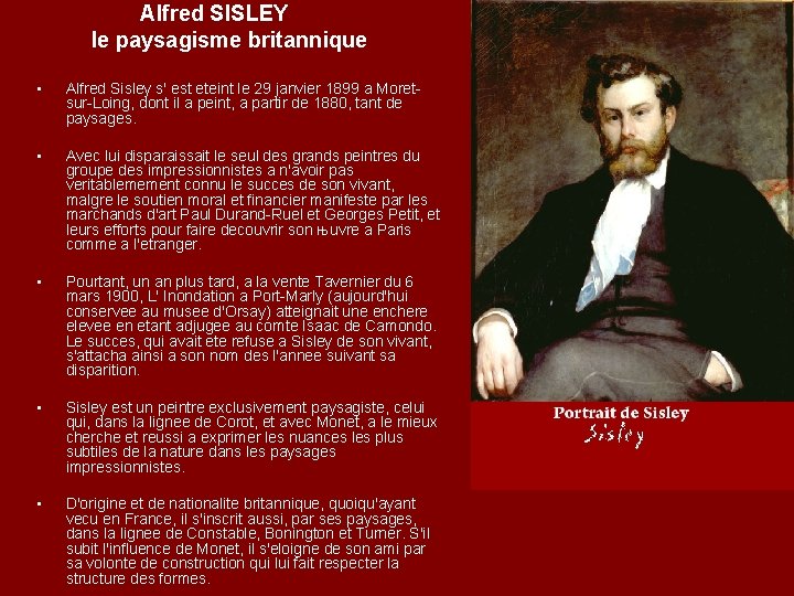 Alfred SISLEY le paysagisme britannique • Alfred Sisley s' est eteint le 29 janvier