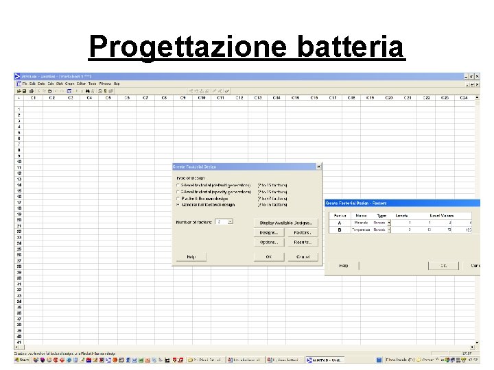 Progettazione batteria 