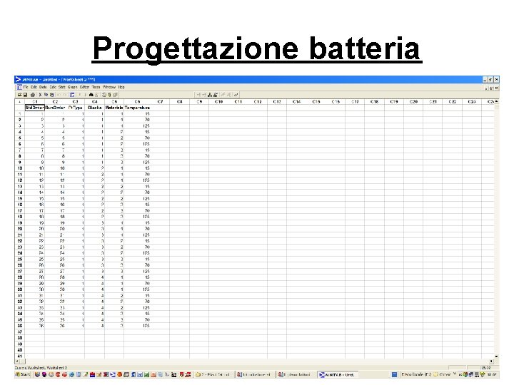 Progettazione batteria 