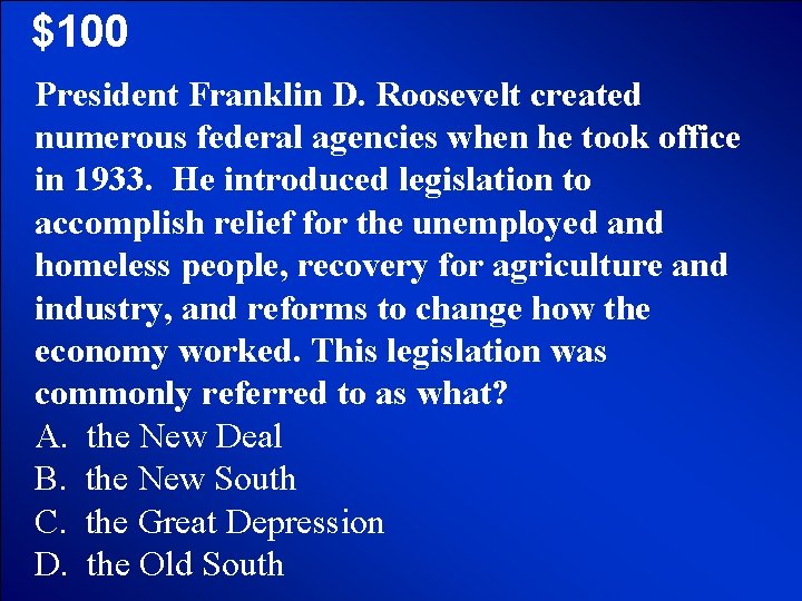 © Mark E. Damon - All Rights Reserved $100 President Franklin D. Roosevelt created