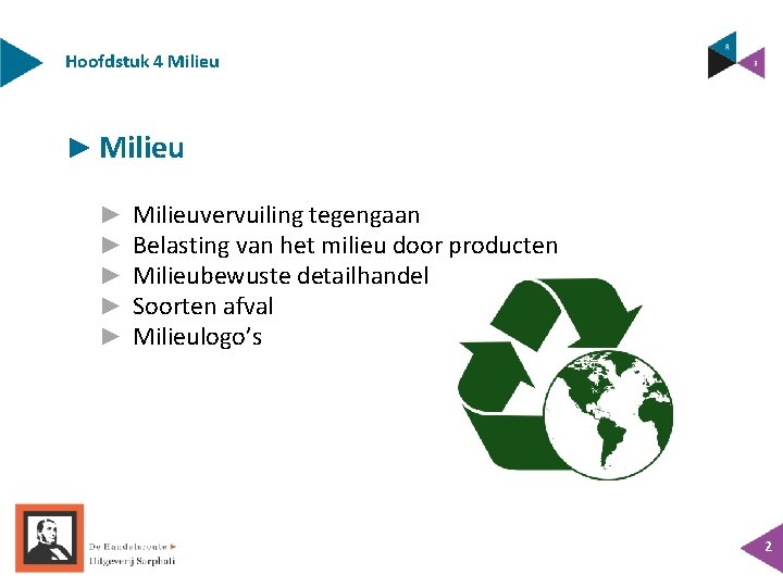 Hoofdstuk 4 Milieu ► ► ► Milieuvervuiling tegengaan Belasting van het milieu door producten