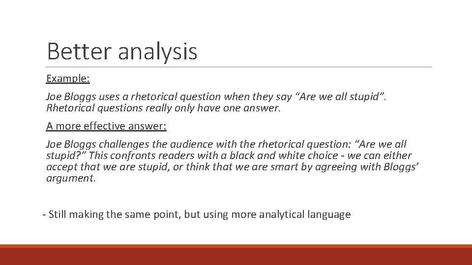 Language Analysis Questions Language Analysis PUTTING IT ALL TOGETHER The three