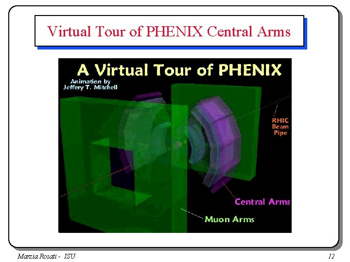 Virtual Tour of PHENIX Central Arms Marzia Rosati - ISU 12 