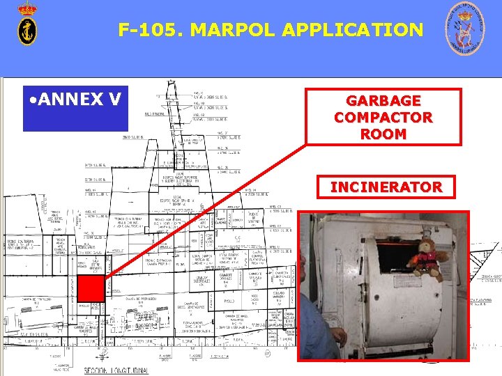 F-105. MARPOL APPLICATION • ANNEX V GARBAGE COMPACTOR ROOM INCINERATOR 17 